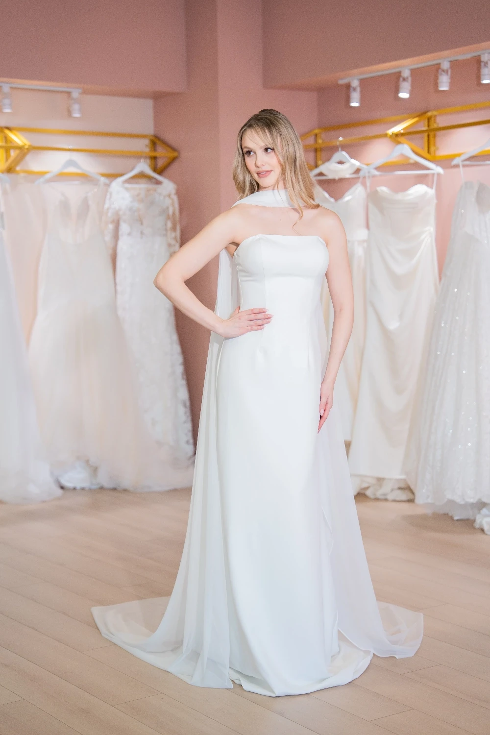 Minimalist Crepe Column Gown