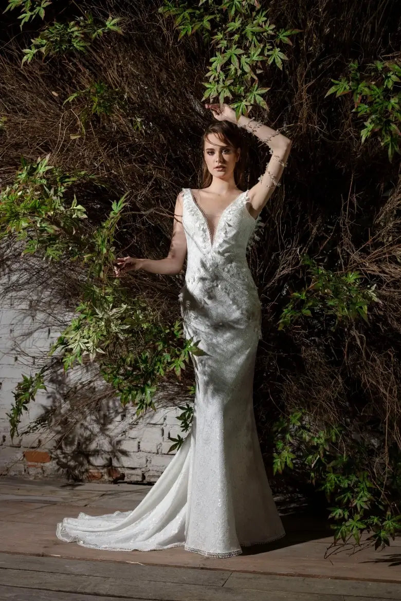 Elegant Trumpet Mermaid silhouette Azura wedding dress by DevotionDresses |  Bridestory.com